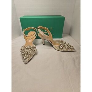 J. Renee Desdemona Heel W/ Faux Pearl &‎ Rhinestone Accents Womens Size 7.5W